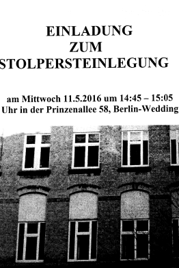 Stolperstein für Ehepaar Gattel in der Prinzenallee 58. Stolperstein für Ehepaar Gattel in der Prinzenallee 58.